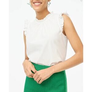 Sleeveless ruffleneck top